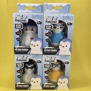 4 LOT Pudgy Penguins Action Figures Series 2 Complete Collection with QR Code